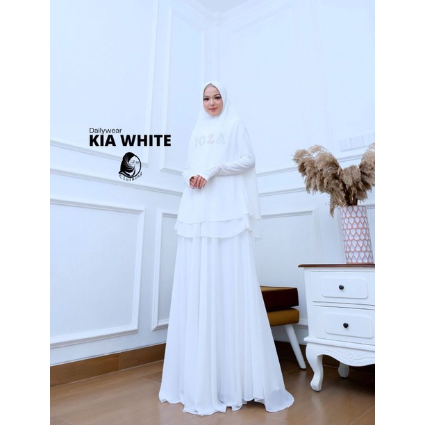 [JOZA CLOTHING] GAMIS SYARI / DRESS SET " KIA WHITE " By Joza Clothing
