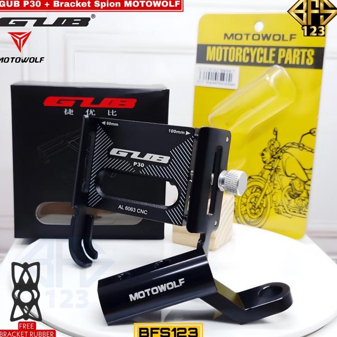 GUB P30 Phone Holder + Bracket Spion MOTOWOLF ORIGINAL