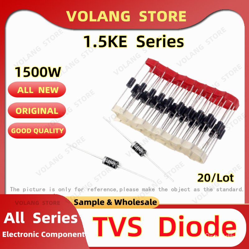 ✅&20PCS/LOT 1500W DO201 TVS Diode 1.5KE36CA 36V 1.5KE39A 39V 1.5KE43ca 1.5KE47A 1.5KE51a 51v 1.5KE56