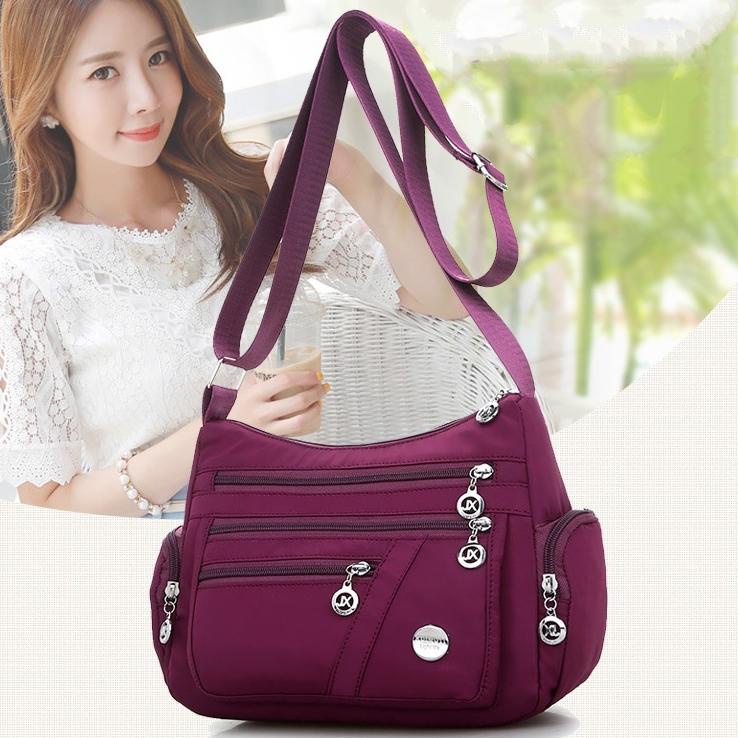 Arjun- TAS SELEMPANG WANITA ANTI AIR JINGPIN KOREA FASHION CEWEK MURAH UNGU BRANDED BATAM KEKINIAN S