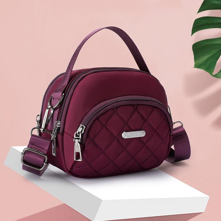 Arjun- TAS SELEMPANG WANITA 3 RESLETING ANTI AIR UNGU KECIL DENCE TA590P5 SLING BAG KOREA PREMIUM RE
