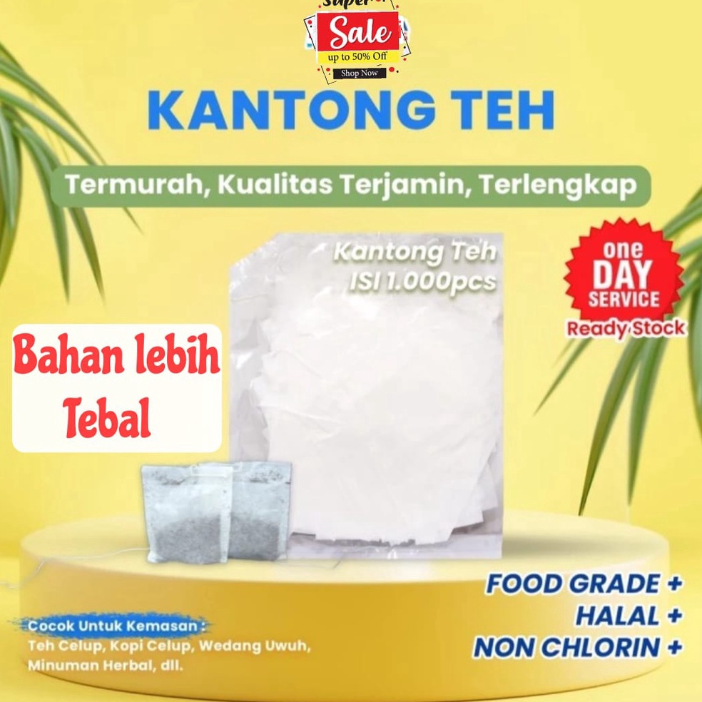 Grab It FastFf4F9 Kantong Teh Celup Kosong Tea Bag UK 5 X 5,7 Kantong Saringan Teh Isi 1000 Pcs Kant
