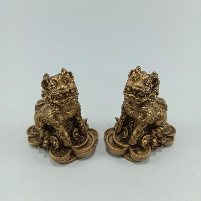 """] SEPASANG PATUNG QILIN WARNA BRONZE