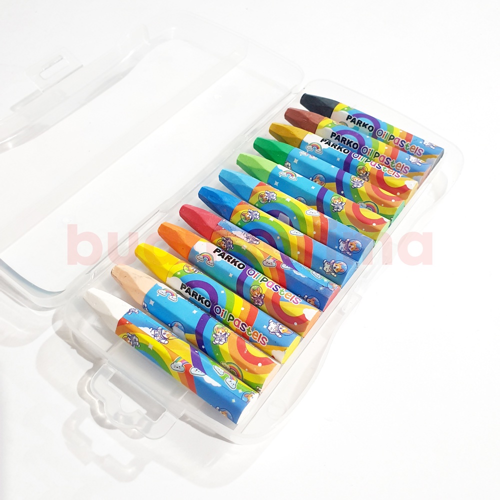 

I7A OIL PASTELS PARKO 12 WARNA CRAYON KRAYON MINYAK OIL PASTEL BY GREEBEL LAA