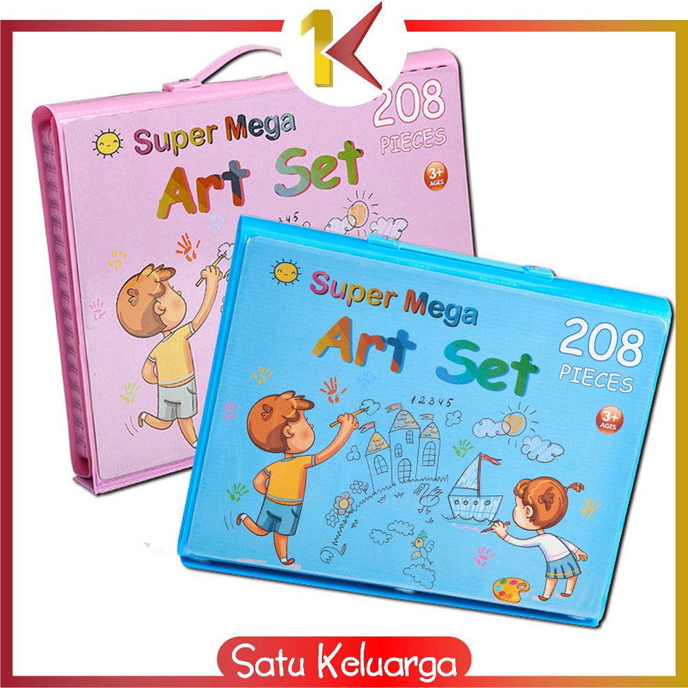 

LR6 SK-A29 PENSIL WARNA CRAYON SET ISI 208PCS / PERALATAN GAMBAR LUKIS ANAK MEWARNAI / OIL PASTE