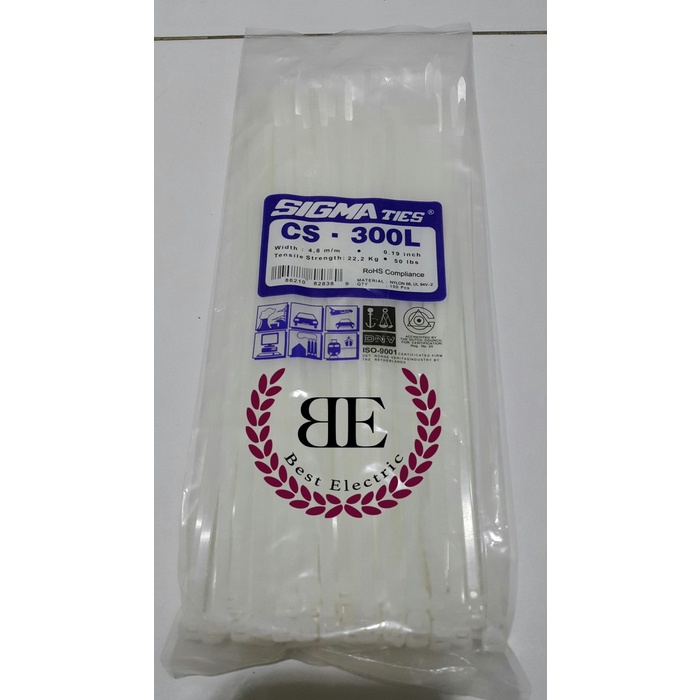 

Terlaris Kabel Ties / Kabel Tis / Cable Tie Cs 300 L Putih 30 Cm Sigma Cs300L