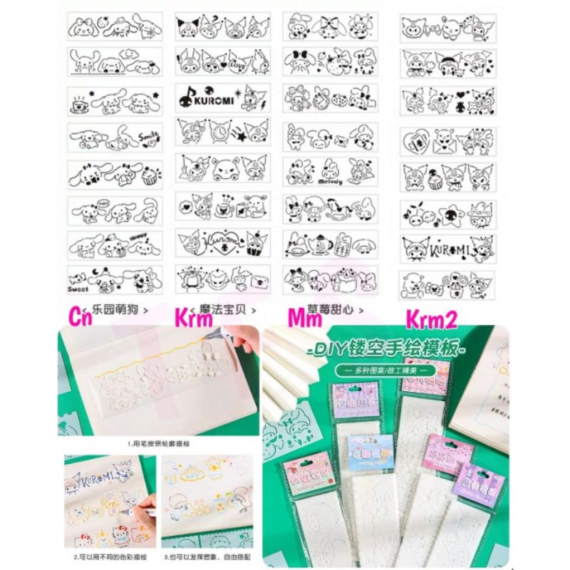 

CL Cetakan penggaris isi 8 Kuromi Cinnamoroll My Melody