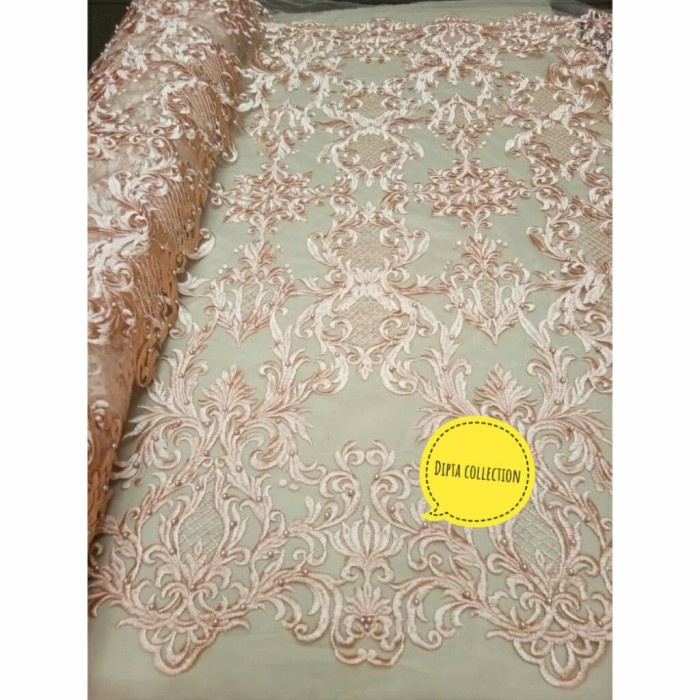 Terlaris Bahan Brokat/Kain Tile Elisab_Tile Elisahab Payet Mutiara