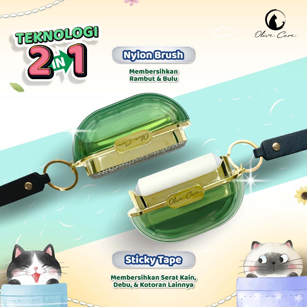 Sale Olive Care Pembersih Bulu Kucing/Anjing Pocket Roller Portable 2In1 Travel Mini Size Dua Sisi S