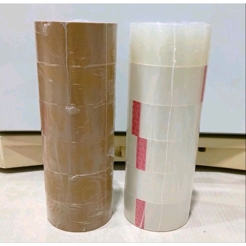 

Paket lakban bening dan coklat isi 6pcs