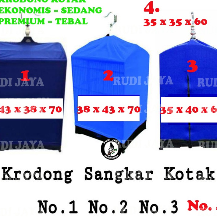 ꧁꧂ L 8376 KRODONG KERODONG KOTAK KACER KENARI NO NOMOR 1 2 3 4 EKONOMIS MURAH COVER SANGKAR KANDANG 