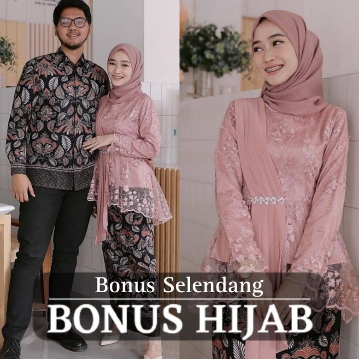 GWN+5 SET COUPLE AMALIA ROSE/MAROON/GREY/NAVY/NUDE Batik Couple Kebaya Modern Kebaya Tunangan Lamara