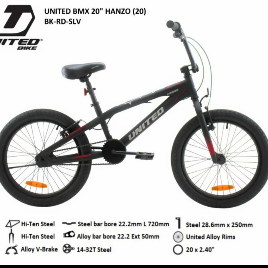sepeda anak BMX 20 UNITED HANZO Original Garansi 5 Tahun