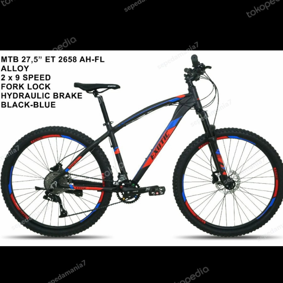 sepeda gunung 27,5 EXOTIC ET-2658 AH ALLOY HIDROLIC GARANSI 5 TAHUN