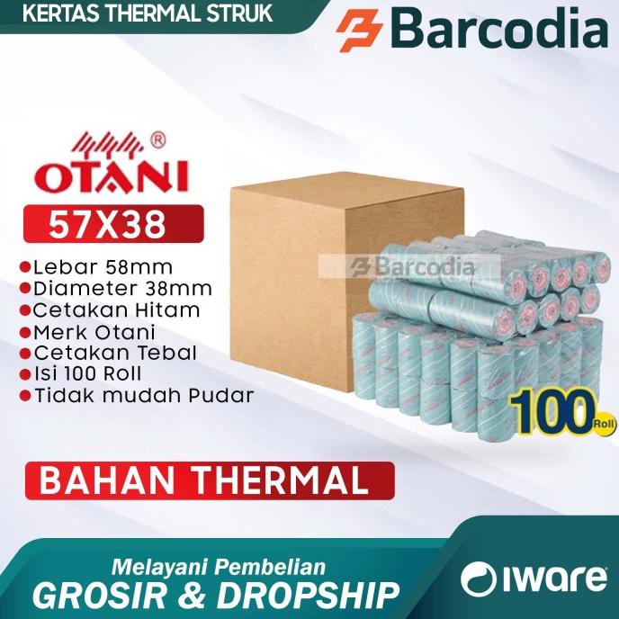 

Kertas Thermal Otani 57X38 Mm - 57X38Mm 1 Dus Isi 100 Roll Struk Kasir Original