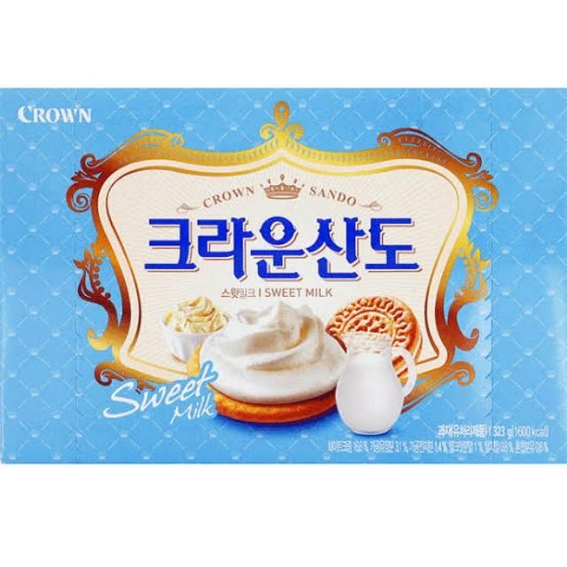 

[161gr] Crown Sando Biscuits Cream / Strawberry / Choco Biskuit Korea Best Seller