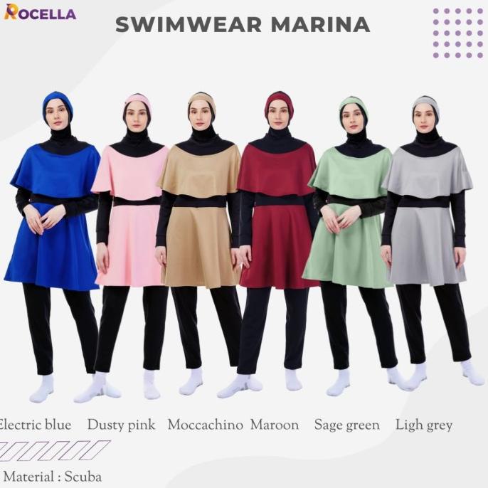 Rocella Swimwear Marina Baju Renang Muslimah Dewasa Rocella Marina Original