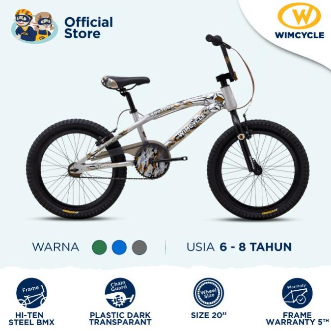 Amu Wimcycle Sepeda Anak Bmx Shotgun 20 - Gray Bestq