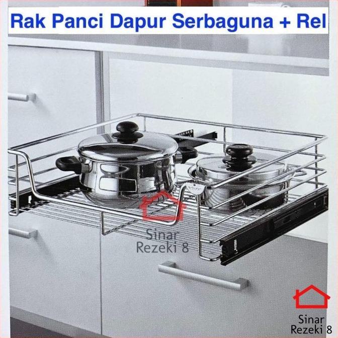 Rak Tarik Pancisc 24040 Rel Dapur Piring Laci Pakaian Stainless