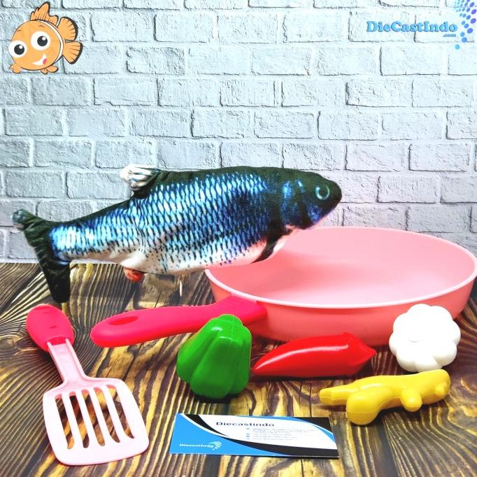 Mainan Ikan Gerak - Boneka Ikan Bergerak Kitchen Set - Ikan Mas Hitam