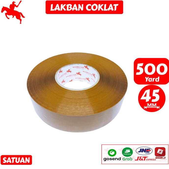 

Terlaris Lakban Opp Tape / Lakban Coklat Ksatria Tape 500 Yard -Pcs