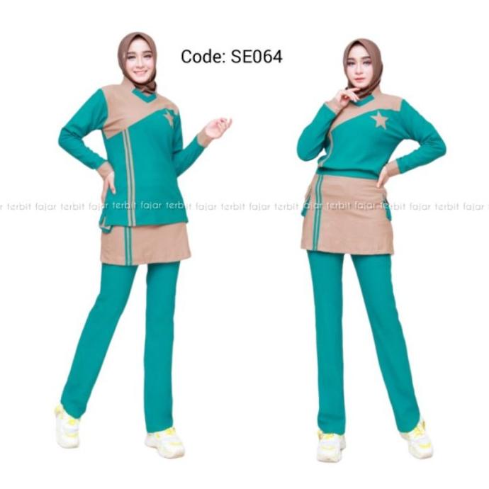 PREMIUM setelan senam zn sport baju olahraga muslim senam aerobik yoga