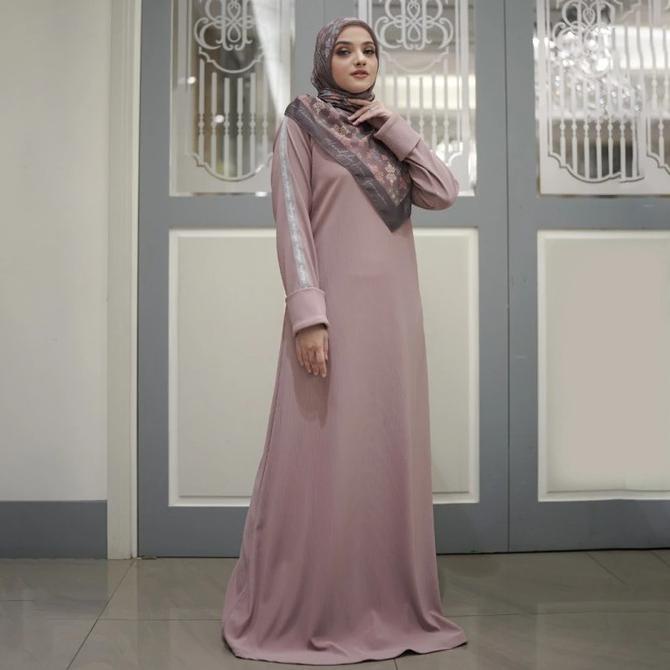 Dress Muslim Mandjha Ivan Gunawan - Lady Knitt Pink | Gamis Wanita