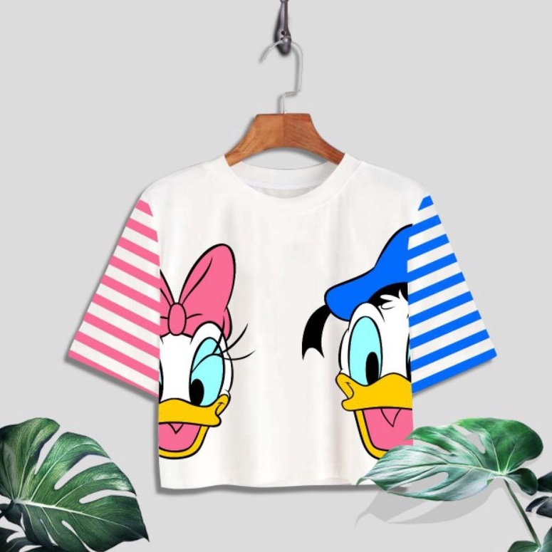 LANGSUNG ORDER. CROP TEE DUCK COUPLE ATASAN KAOS WANITA CROP TOP BAJU CEWE CROP TEE KEKINIAN BAHAN K