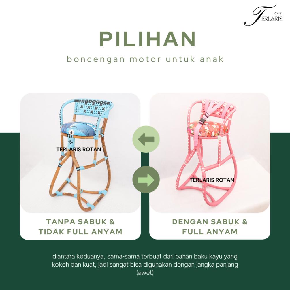 Update - Kursi Boncengan Anak Motor Matic  Full Sabuk / Boncengan anak rotan motor matic / Dudukan A
