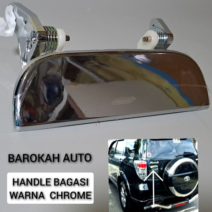 ✢Terkini✢ rush handle handel bukaan pintu bagasi mobil rush terios old 2006 sampai 2016 chrome