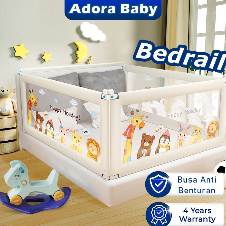 Menarik [ Tinggi 100CM ]Baby Bedrail Import 180CM/Pagar Kasur Pengaman Baby 200CM/ Pembatas Kasur Pa