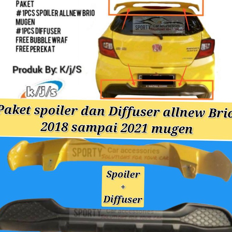 Paling Laris.. Spoiler allnew brio mugen dan diffuser 2018-2021