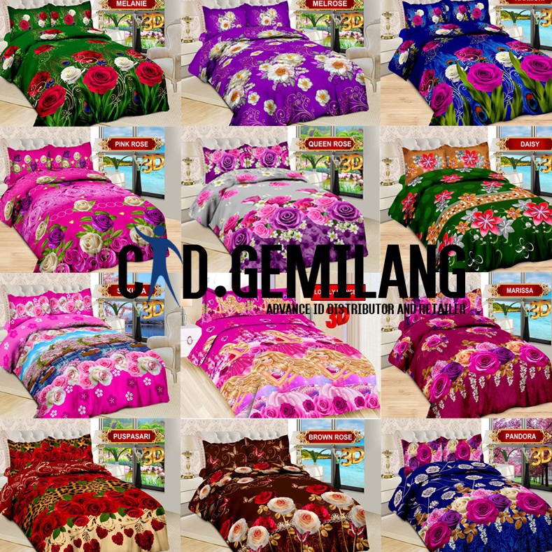 MENARIK. (BISA COD) SPREI BONITA ORIGINAL 3D UKURAN 180 x 200 NO.1 KING MOTIF TERBARU 180x200 WEDDIN