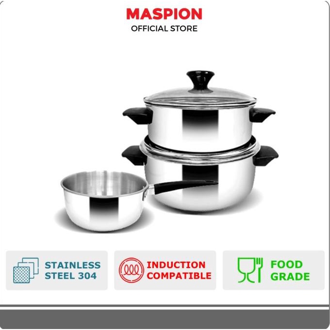 

Maspion Panda Lily 5 Pcs Set - Alat Masak Set Stainless Steel