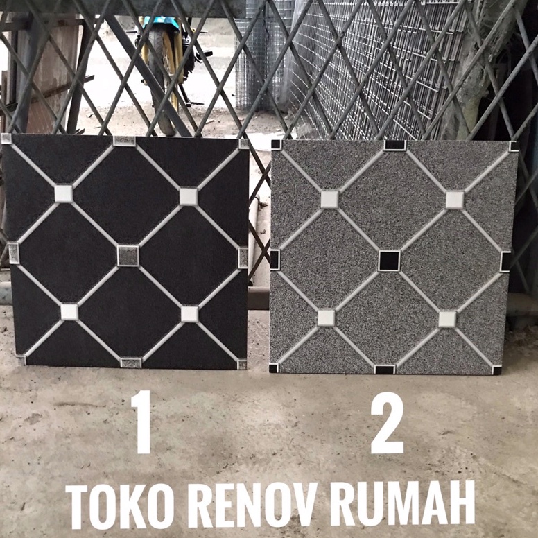MENARIK. keramik 40x40 motif 3D tetris/ keramik hitam kasar motif/ keramik garasi/ keramik kamar man