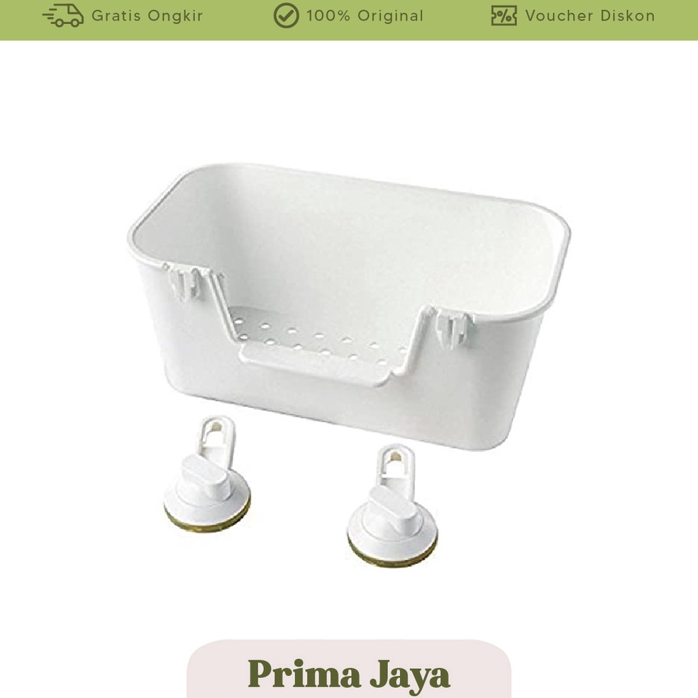 TERMURAH. PrimaJaya TISKEN rak kamar mandi/keranjang kamar mandi dengan perekat/tempat sabun putih T