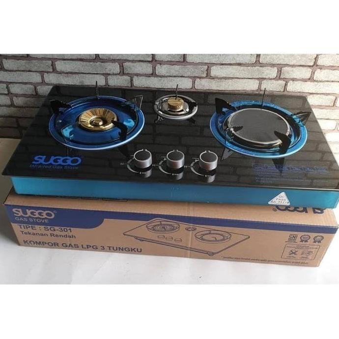 Kompor Gas Tanam Kaca Suggo 3 Tungku Sg-301