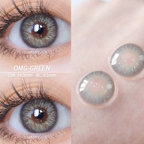 ღSegera Dapatkanღ （COD）Seri OMG coklat ungu 1 pasang lensa kontak warna diameter 14.5 MM softlens du