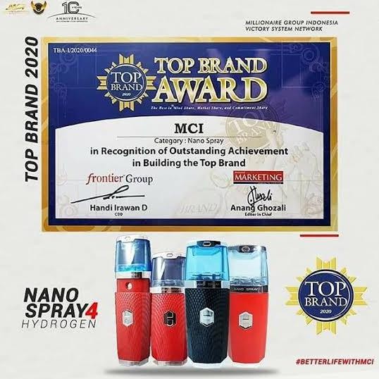 MCI Nano Spray 4 Hydrogen Red Carbon produk kecantikan menggunakan teknologi elektrolitik mengubah a