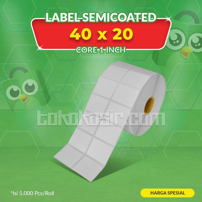 

LABEL PRINTER BARCODE 33X25MM - 33X25 MM - 3 LINE SEMICOATED ISI 5000