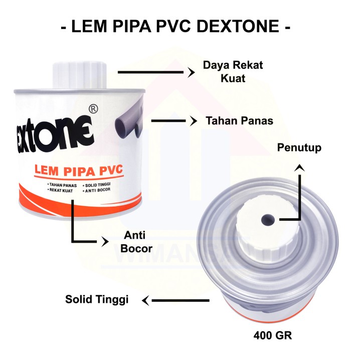 

LEM PIPA PVC DEXTONE 400 GR - LEM SERBAGUNA