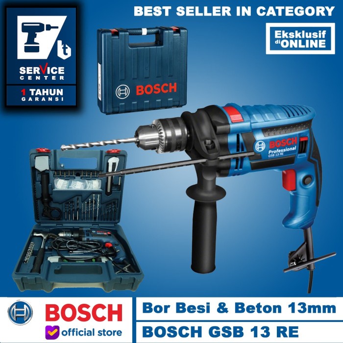Bosch BOR BETON GSB 13 RE 13 MM IMPACT DRILL Set BOX PERKAKAS 650 WATT