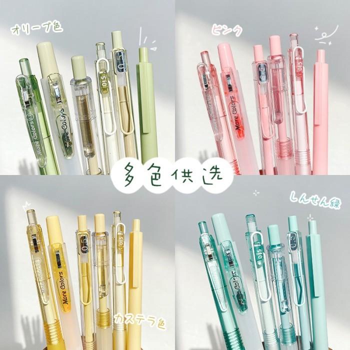 

5PCS / SET PEN GEL + 1PC HIGHLIGHTER 0.5MM TINTA HITAM + 6PCS SPIDOL