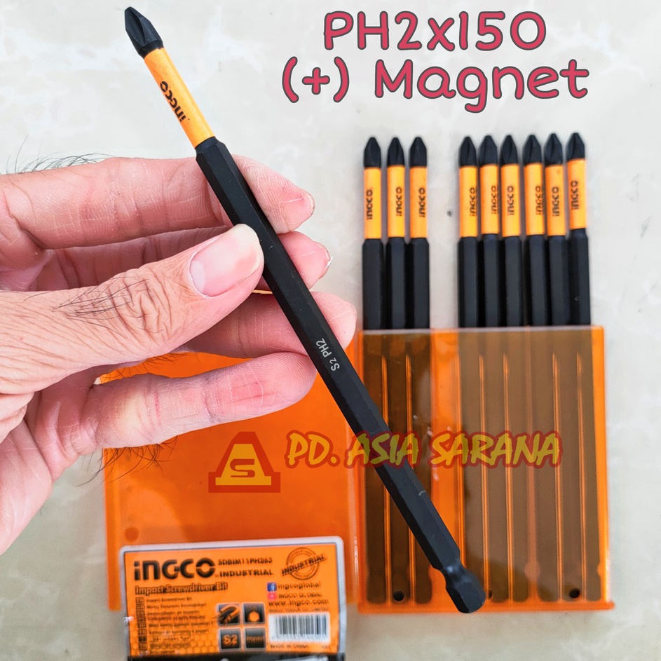 _ Rm Impact Screwdriver Bit PH2 Panjang 150mm INGCO SDBIM11PH263 Mata Obeng ❋ ❅
