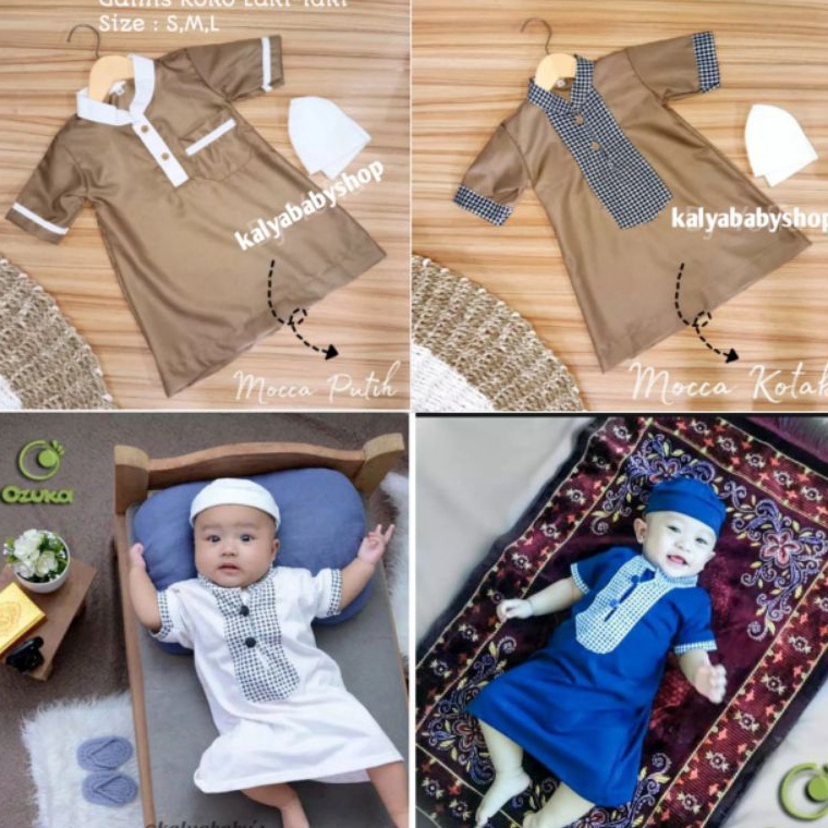 [PROMOBSG6] BAJU KOKO JUBAH BAYI GAMIS BAYI LAKI-LAKI MUSLIM NEWBORN AQIQAH BARU LAHIR 168