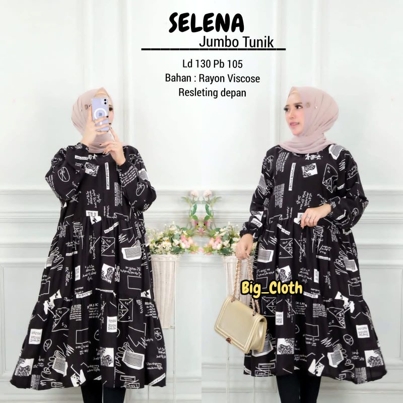 READY LD 130 ZALFA OUTFIT JUMBO TUNIK JUMBO BIG SIZE RAYON VISCOSE XXXXL