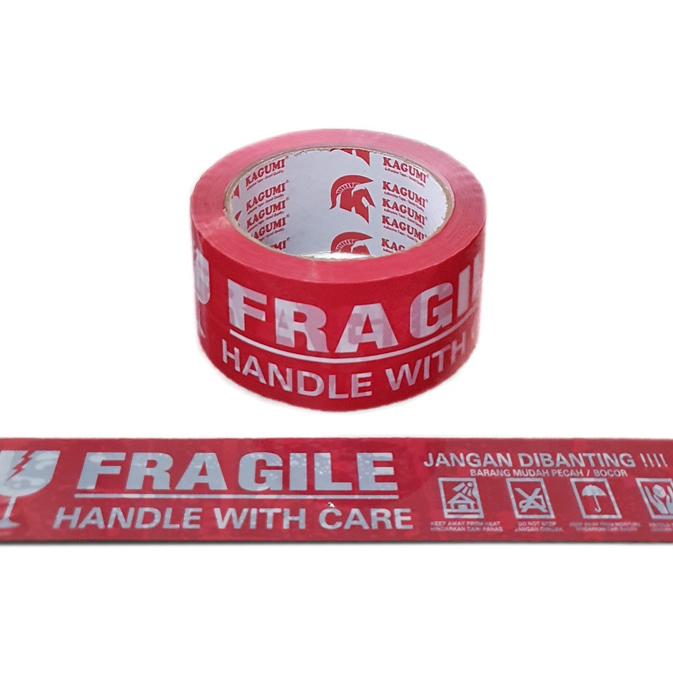 

PJTB0098 【MEGA SALE】 LAKBAN FRAGILE MERAH JANGAN DI BANTING KAGUMI 48MM X 100 YARD