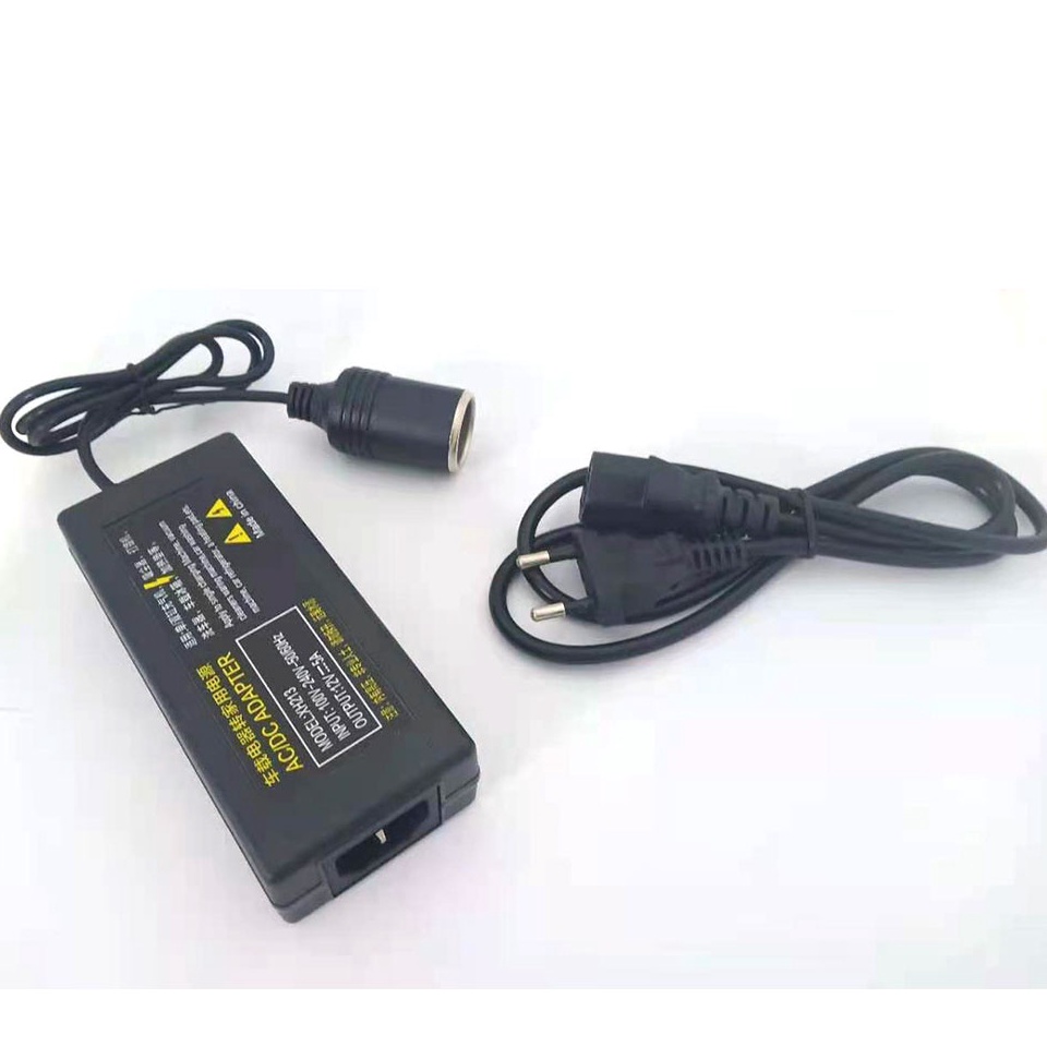 siap kirim ADAPTOR POMPA BAN MOBIL DAN VACUUM CLEANER CONVERTER AC DC 220V AC 12 V DC 5 AMPERE MULTI