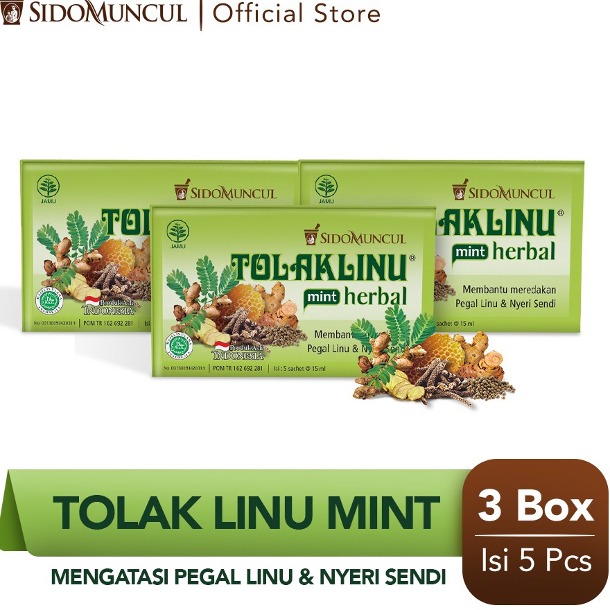 

✓ Tolak Linu Mint Cair Dus 3x5's Obat Herbal - Pegal Linu Nyeri Sendi