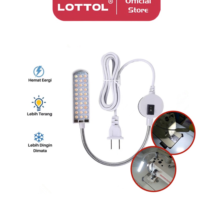 ➢ LOTTOL Lampu Mesin Jahit LED 20Titik 30Titik Magnet ✹ ✣